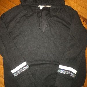 Victoria's Secret Tops - Victoria’s Secret slit neck pull-over hoodie Victoria's Secret Tops - Victoria’s Secret slit neck pull-over hoodie